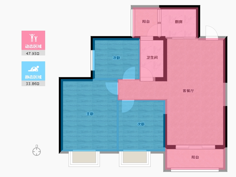 海南省-海口市-金城新天地-73.33-户型库-动静分区