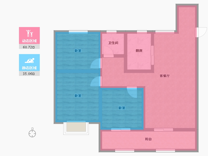 山东省-威海市-中梁国信海岳府-84.61-户型库-动静分区