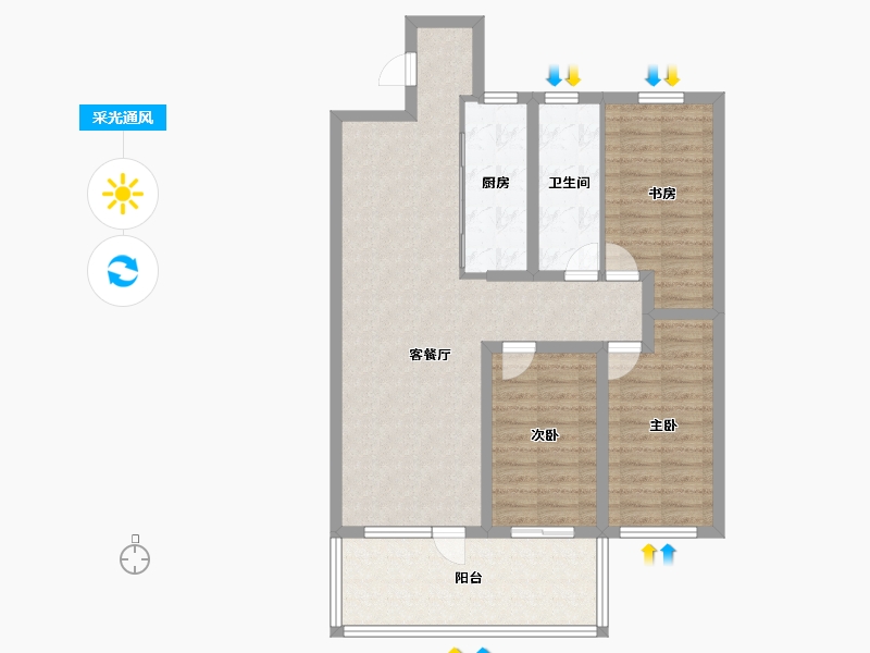 山东省-日照市-山海大象·德济万家-94.40-户型库-采光通风