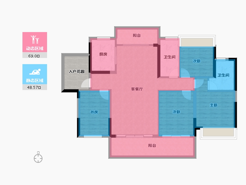 广东省-梅州市-蕉岭汇珑湾-112.04-户型库-动静分区