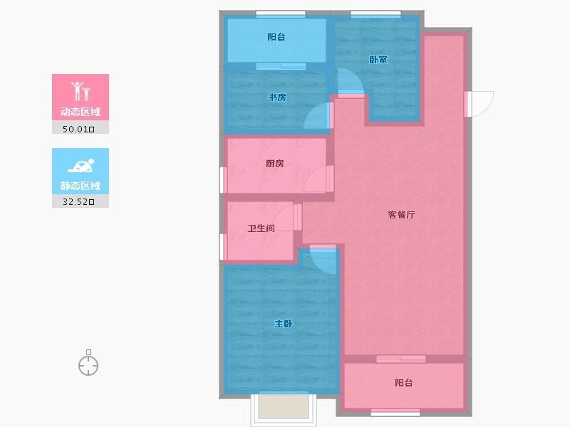 山东省-威海市-中梁国信海岳府-72.00-户型库-动静分区