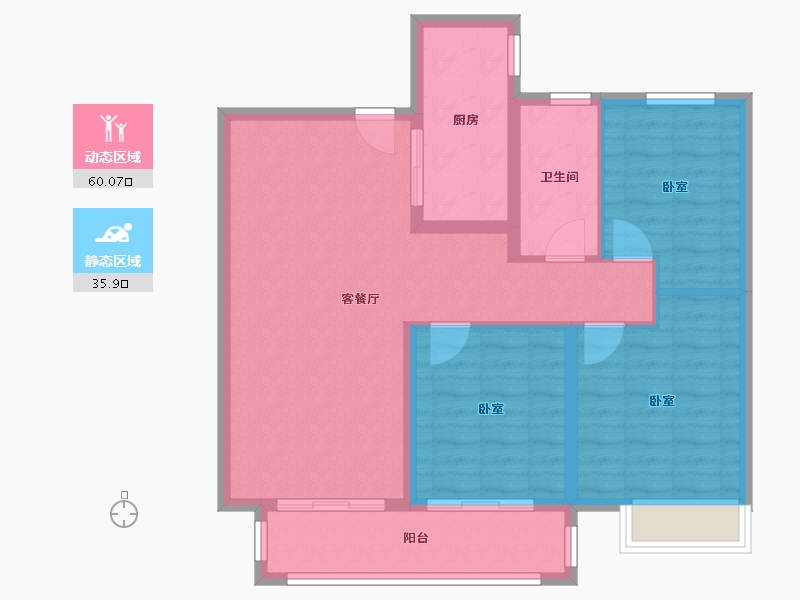 安徽省-蚌埠市-绿城·固镇玉园-86.40-户型库-动静分区