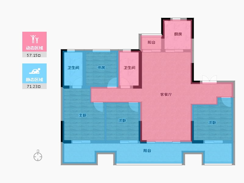 河南省-商丘市-虞城建业·新筑-114.33-户型库-动静分区