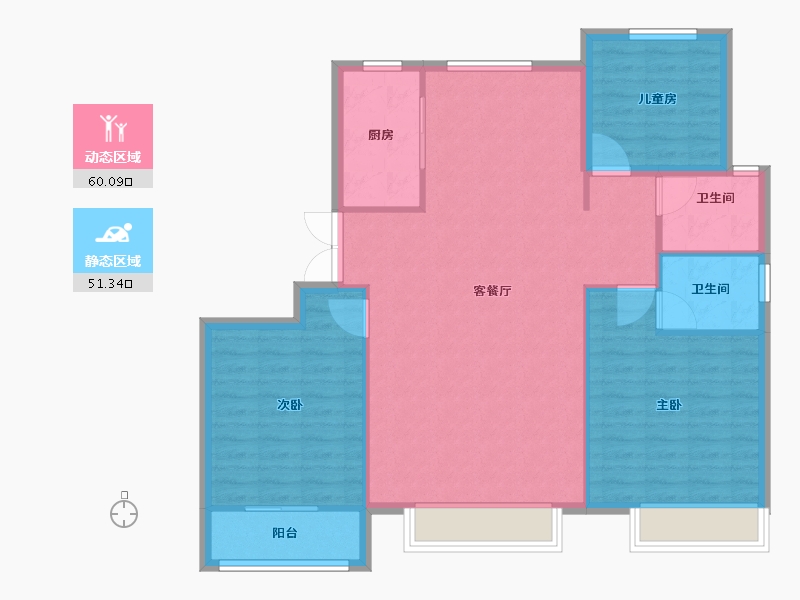 河北省-石家庄市-天成云玺-102.40-户型库-动静分区