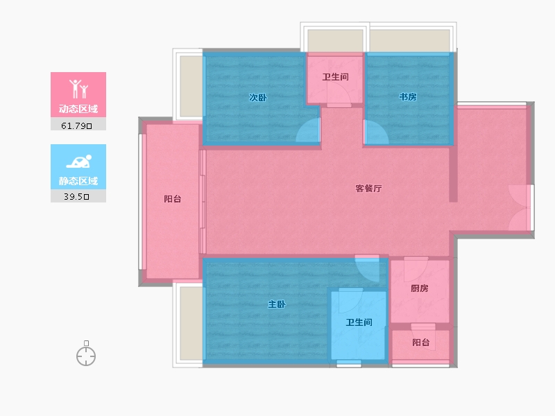 广东省-湛江市-民大蓝海峰境-90.86-户型库-动静分区