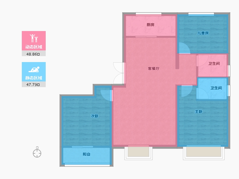 河北省-石家庄市-天成云玺-87.20-户型库-动静分区