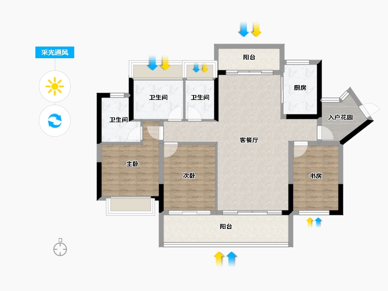 广东省-梅州市-蕉岭汇珑湾-109.24-户型库-采光通风