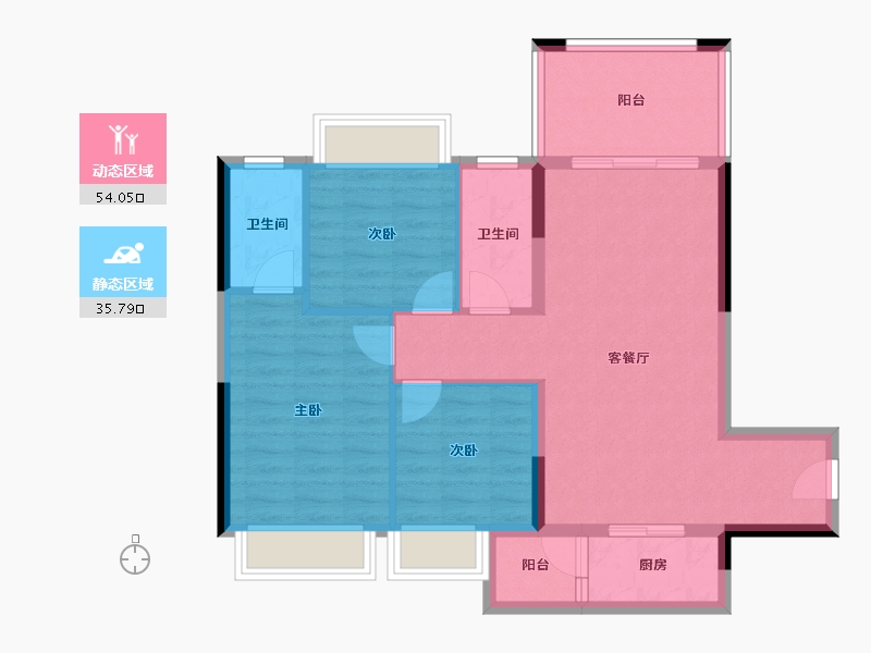 广东省-湛江市-荣福银苑-80.52-户型库-动静分区