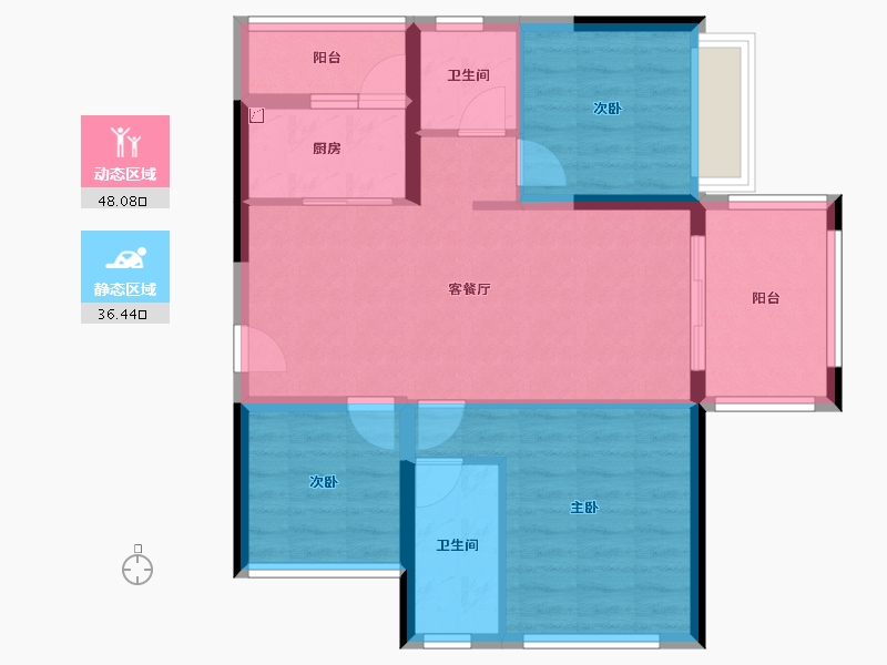 广东省-湛江市-荣福银苑-75.21-户型库-动静分区