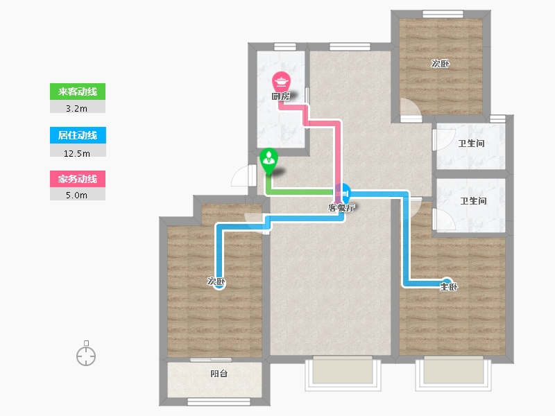 河北省-沧州市-天成鸿园-83.99-户型库-动静线