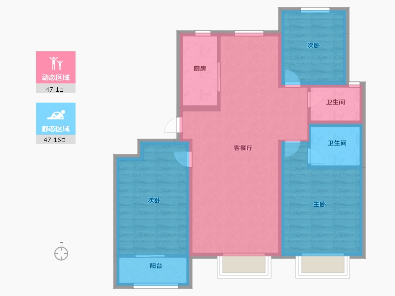 河北省-沧州市-天成鸿园-83.99-户型库-动静分区