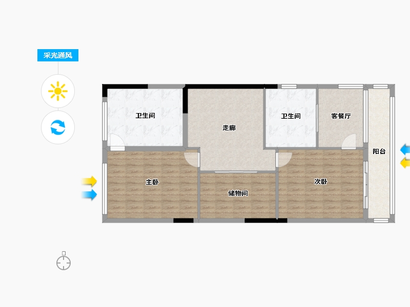 广东省-佛山市-广佛新世界尚璟-90.00-户型库-采光通风