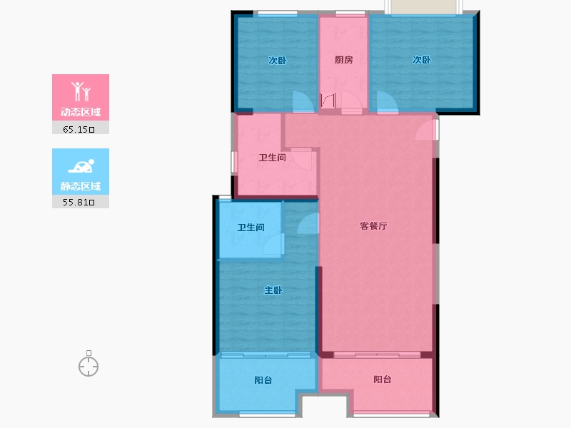 福建省-泉州市-中骏·丽景府-110.00-户型库-动静分区