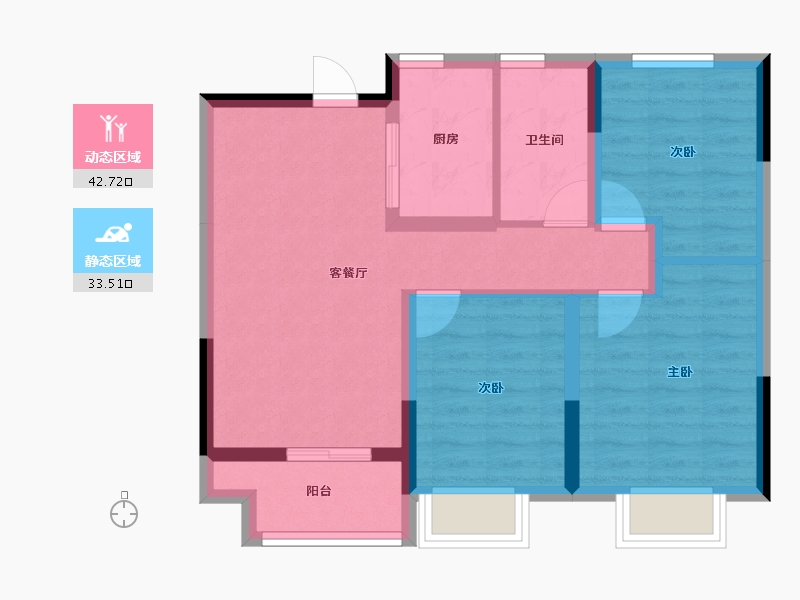 河北省-沧州市-中梁观沧海-67.42-户型库-动静分区