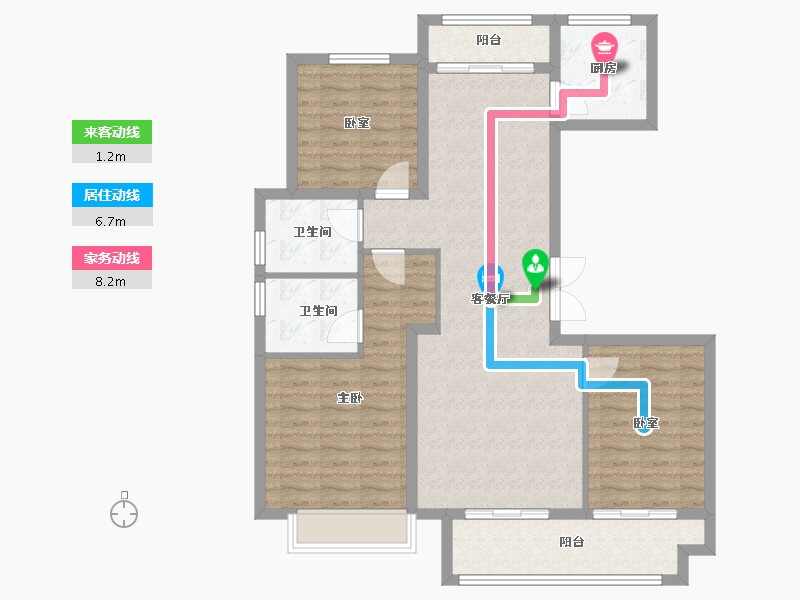 安徽省-蚌埠市-绿城·固镇玉园-100.80-户型库-动静线