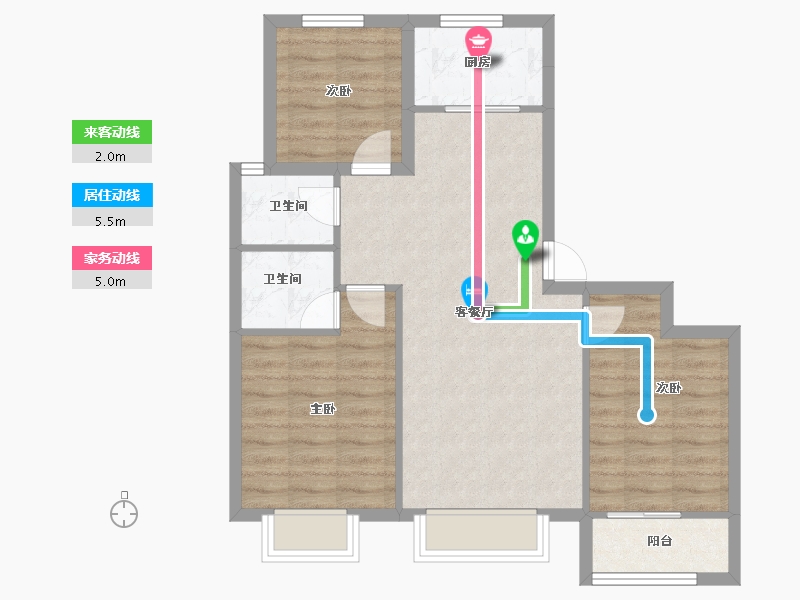 河北省-沧州市-天成鸿园-73.26-户型库-动静线