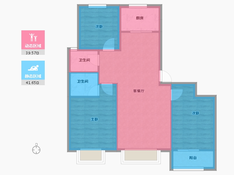 河北省-沧州市-天成鸿园-73.26-户型库-动静分区