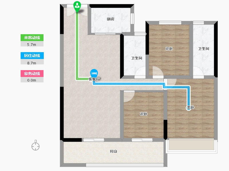 陕西省-汉中市-缙颐御璟上城-98.87-户型库-动静线