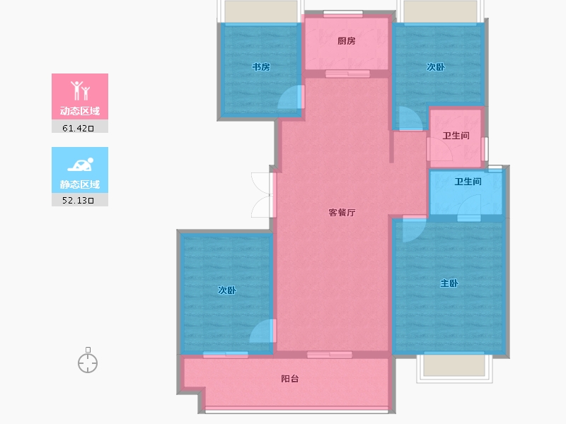 陕西省-汉中市-陕建·汉悦府-101.60-户型库-动静分区