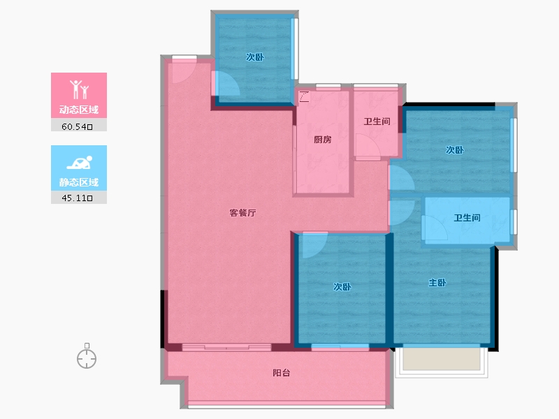 广东省-湛江市-钰海豪庭-94.68-户型库-动静分区