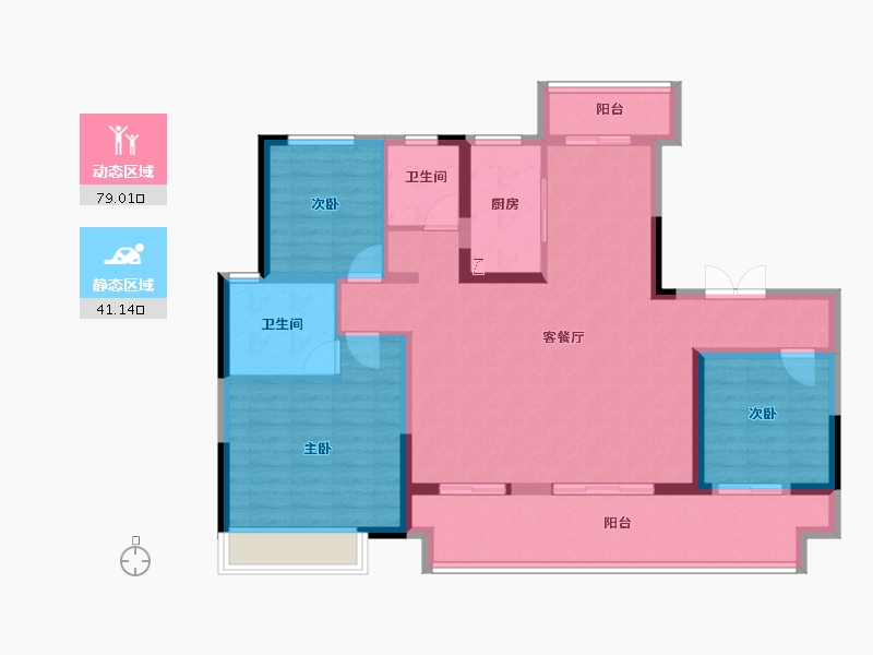 河南省-商丘市-虞城建业·新筑-107.76-户型库-动静分区