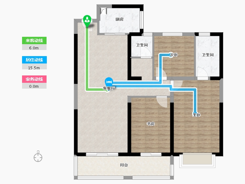 河南省-新乡市-宇信凯旋公馆-100.00-户型库-动静线