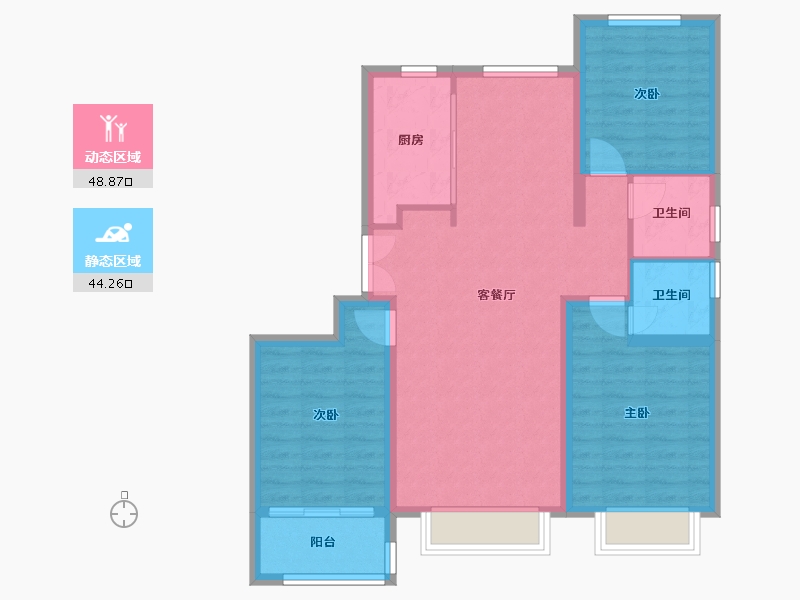 河北省-沧州市-玉玺台一期-90.00-户型库-动静分区