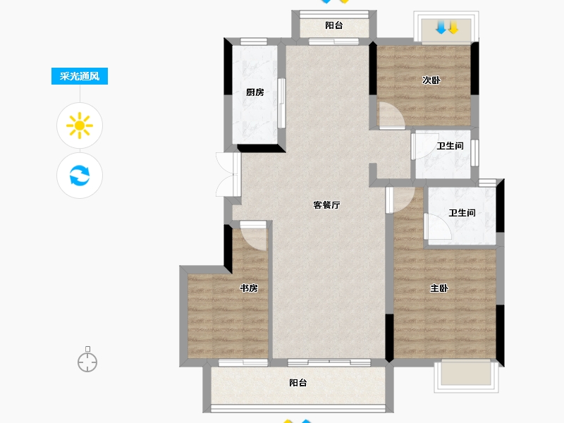 江西省-赣州市-力高水投·御江府-88.00-户型库-采光通风