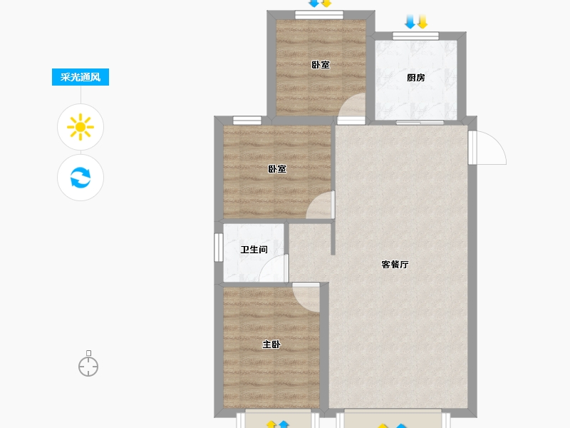 河北省-保定市-美居·大都会Meet-67.21-户型库-采光通风