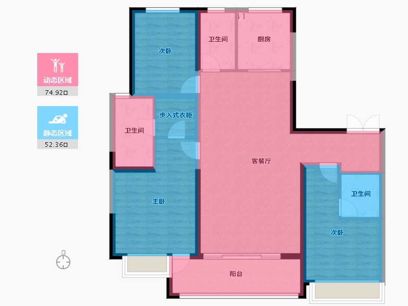 山东省-淄博市-天煜九峯-114.80-户型库-动静分区