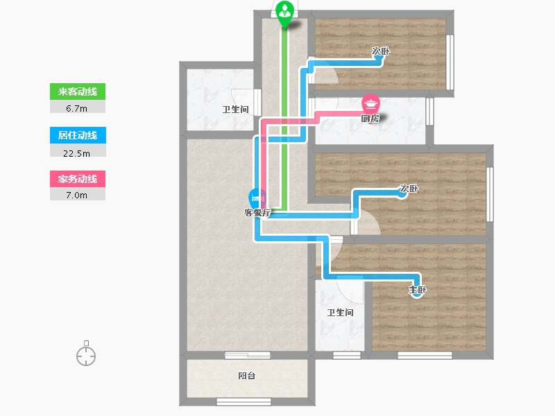 陕西省-宝鸡市-盛世华庄-95.34-户型库-动静线