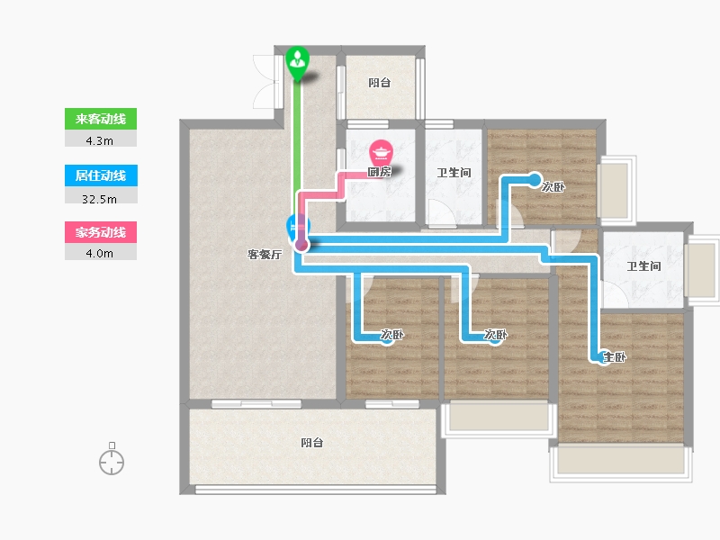 广东省-湛江市-广弘天誉澜湾-116.41-户型库-动静线