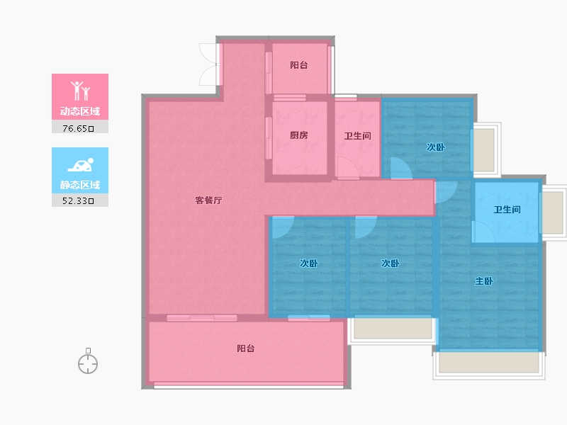 广东省-湛江市-广弘天誉澜湾-116.41-户型库-动静分区