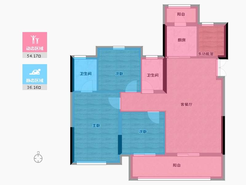 四川省-广安市-和喜·江山美墅-80.79-户型库-动静分区