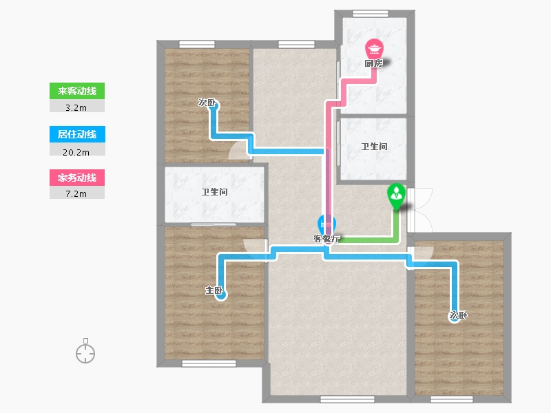 吉林省-松原市-晟兴东方赛纳-104.55-户型库-动静线