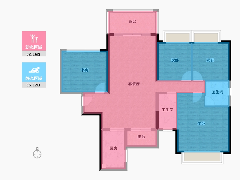 广东省-湛江市-盛和园-106.40-户型库-动静分区