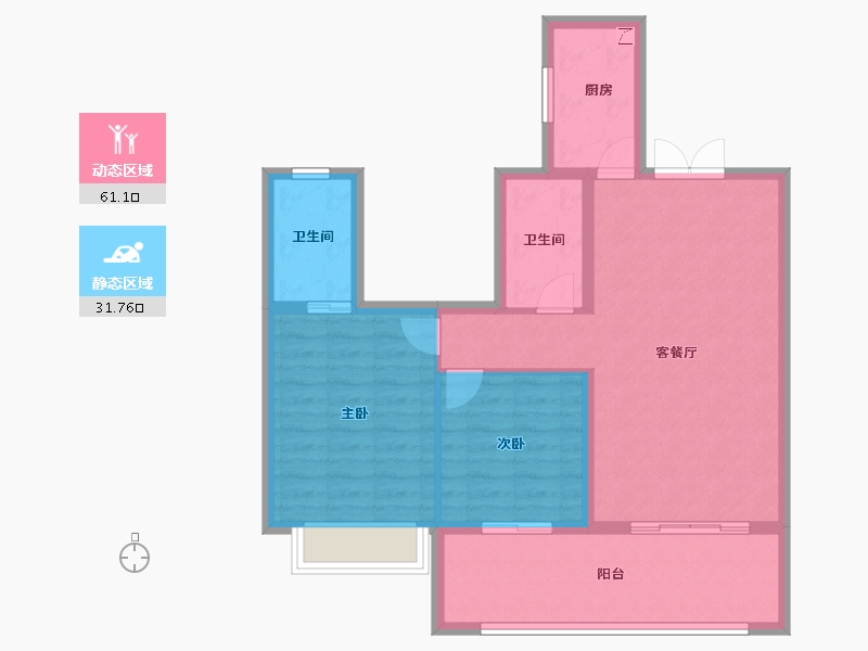 湖南省-永州市-通鸿潇湘府-83.51-户型库-动静分区