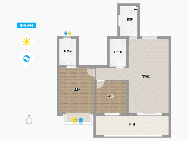 湖南省-永州市-通鸿潇湘府-83.51-户型库-采光通风