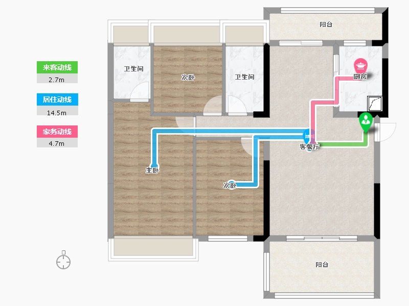 湖北省-荆州市-楚天·云锦苑-99.46-户型库-动静线