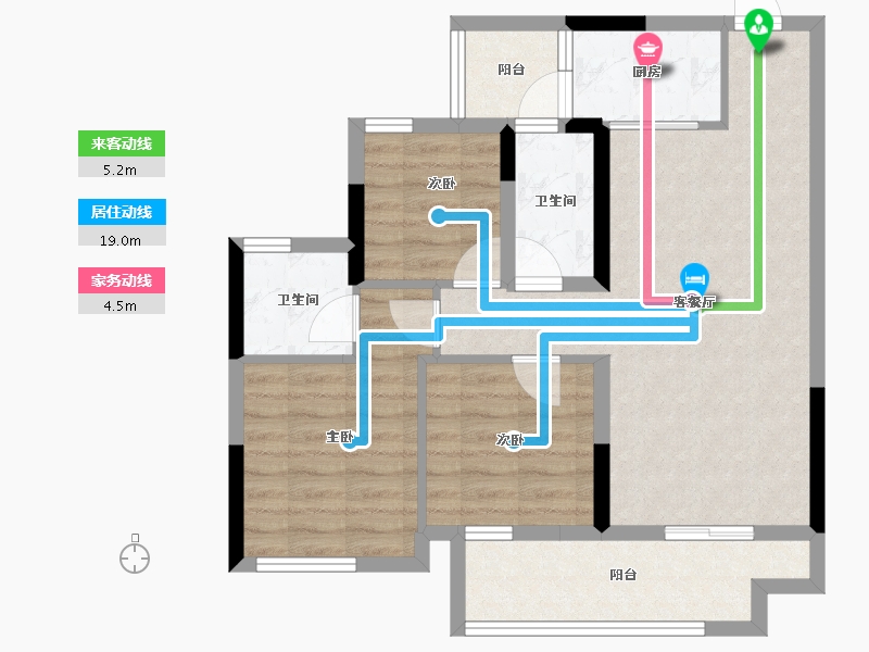 四川省-广安市-和喜·江山美墅-72.82-户型库-动静线