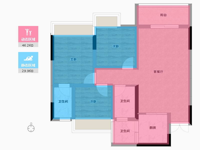 四川省-广安市-龙洲·翡翠湾-66.57-户型库-动静分区