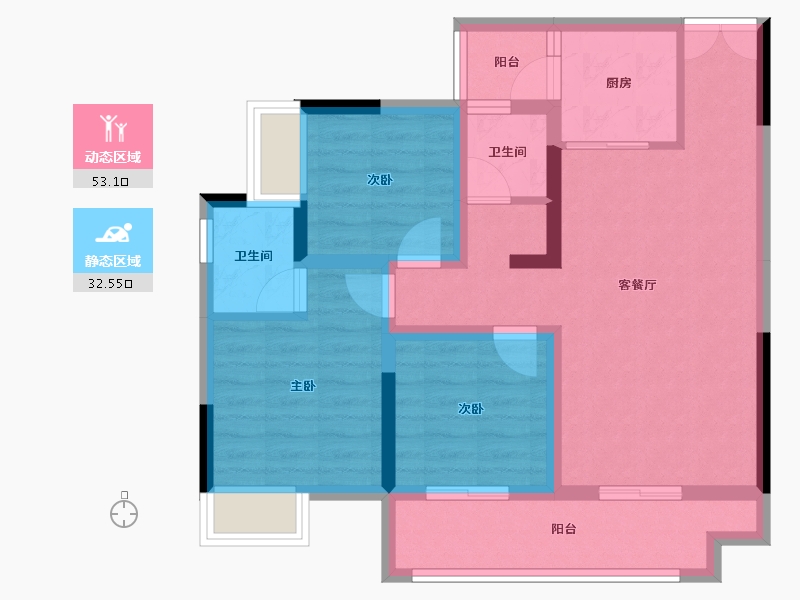 四川省-广安市-龙洲·翡翠湾-75.07-户型库-动静分区