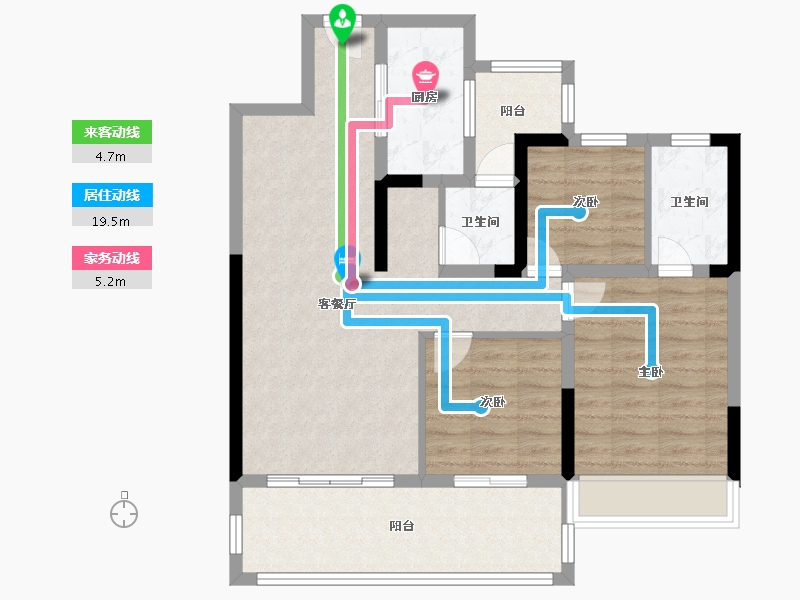 湖北省-荆州市-金投·新城印象-86.17-户型库-动静线