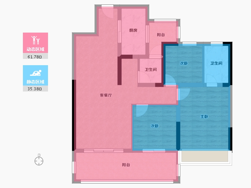 湖北省-荆州市-金投·新城印象-86.17-户型库-动静分区