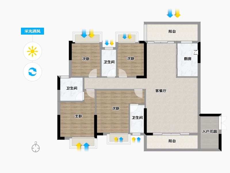 广东省-梅州市-锦绣江南-122.65-户型库-采光通风