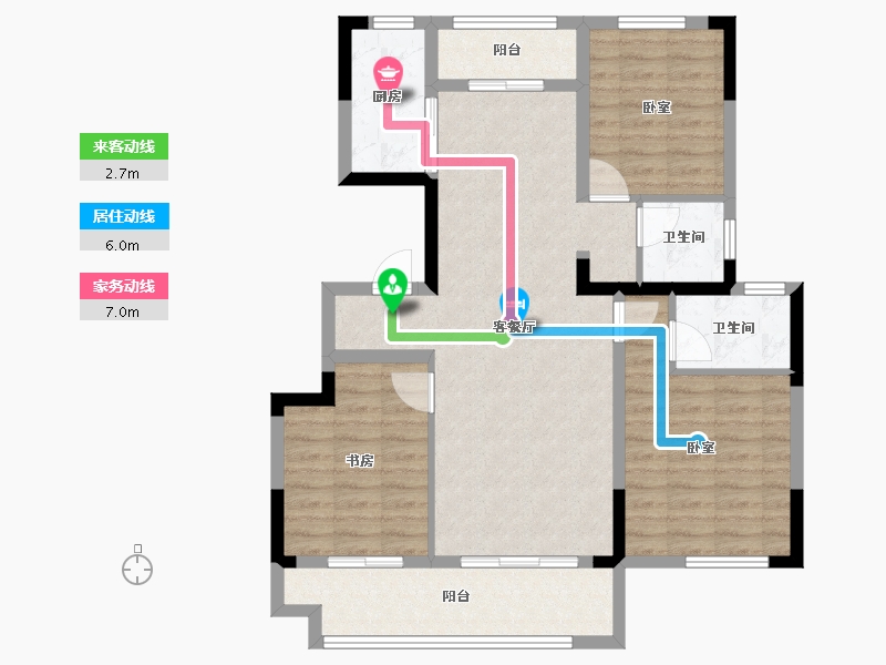 安徽省-蚌埠市-祥源·祥和府-94.40-户型库-动静线