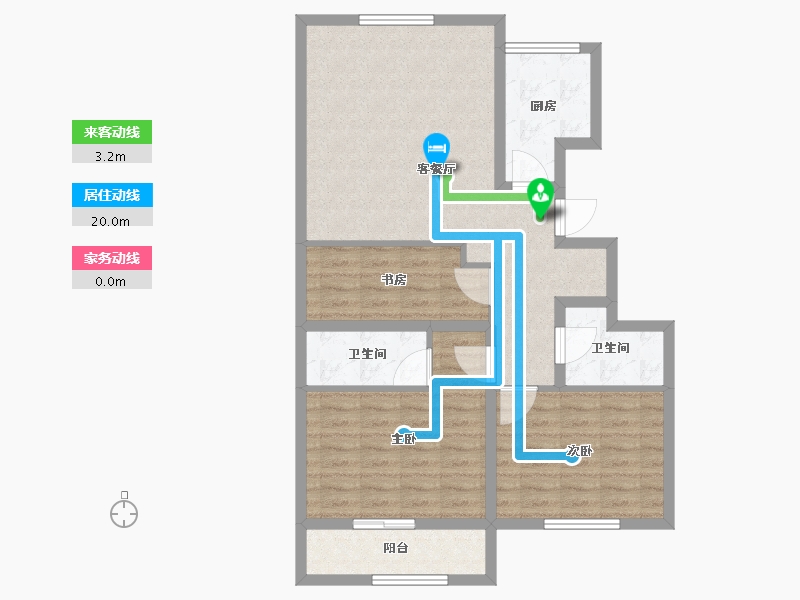 陕西省-宝鸡市-盛世华庄-85.62-户型库-动静线