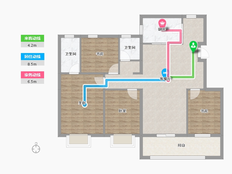 湖北省-黄石市-华嘉日月星辰-107.04-户型库-动静线