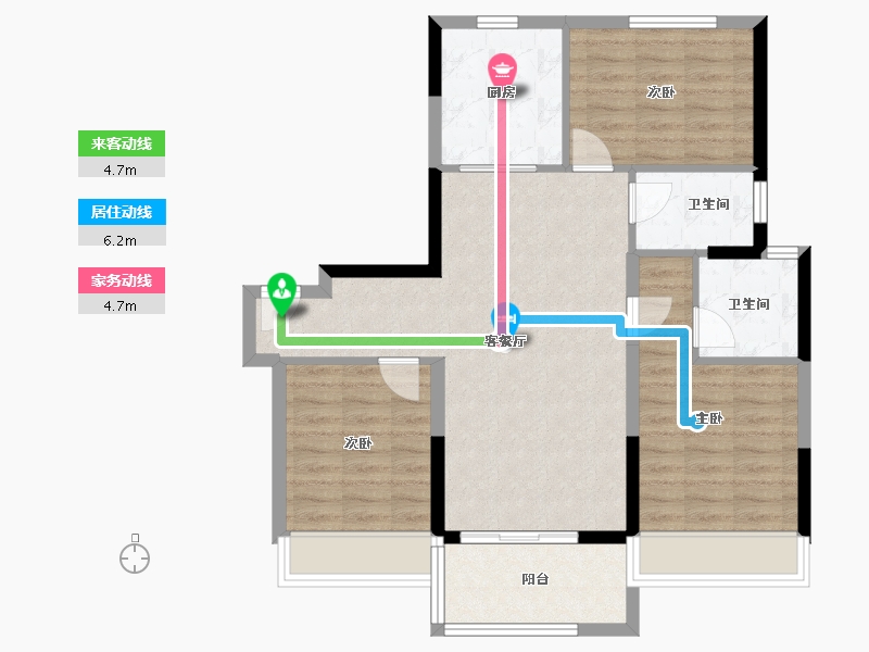 陕西省-汉中市-碧桂园学府世家-82.35-户型库-动静线