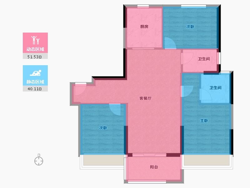 陕西省-汉中市-碧桂园学府世家-82.35-户型库-动静分区